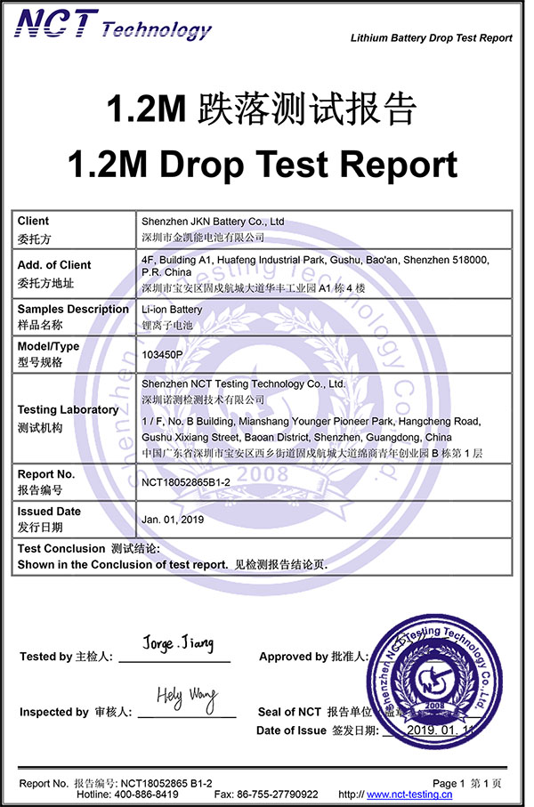 103450 1.2m Drop Test